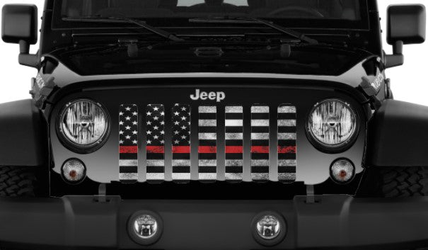 Red Steel - Thin Red Line Grille Insert for Firemen Fire Departments