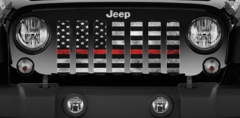 Red Steel - Thin Red Line Grille Insert for Firemen Fire Departments