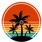 Retro Vintage Palm Tree Sunset Spare Tire Cover