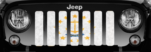 Rhode Island Grunge State Flag Grille Insert