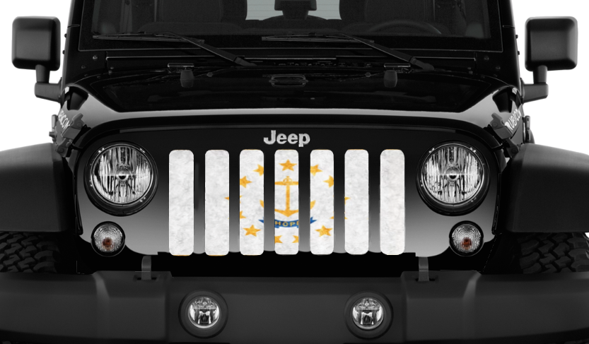 Rhode Island Grunge State Flag Grille Insert
