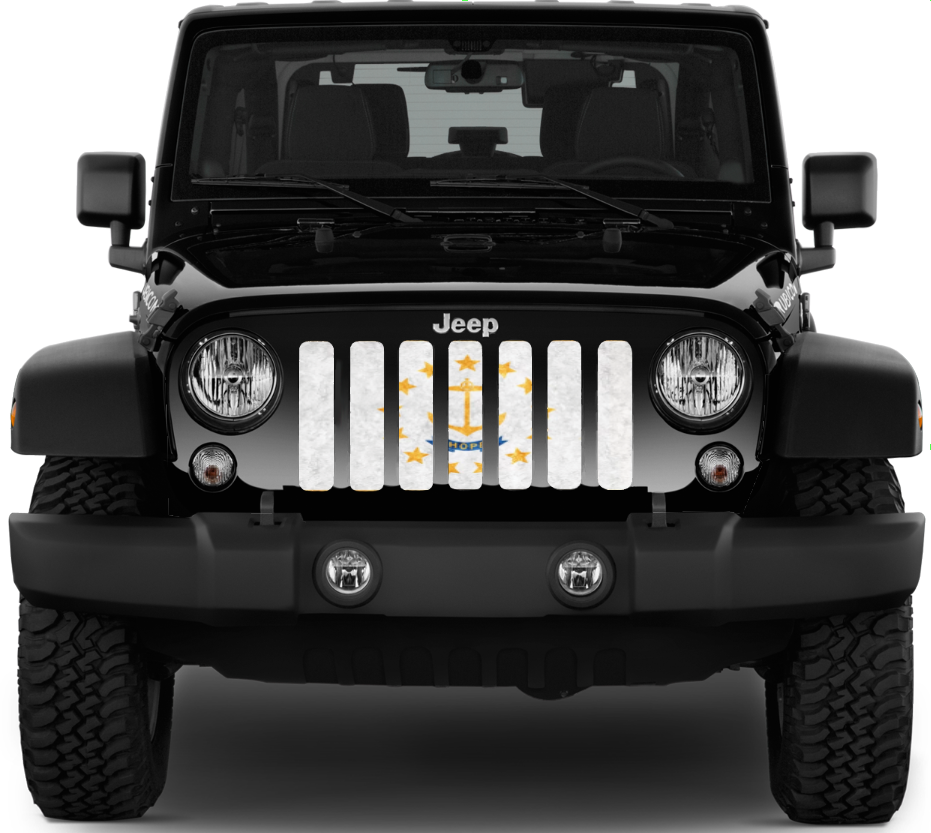 Rhode Island Grunge State Flag Grille Insert