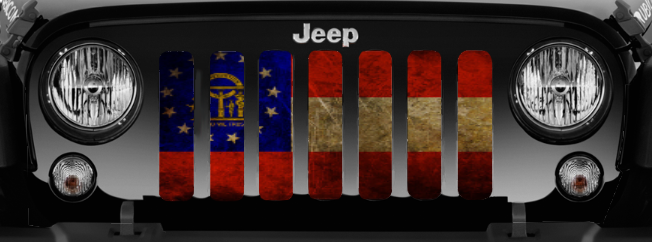 Rustic Georgia State Flag Grille Insert