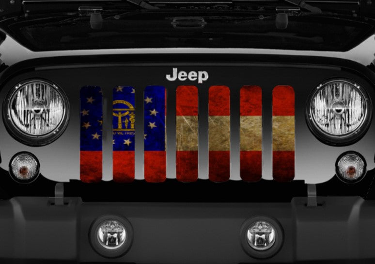 Rustic Georgia State Flag Grille Insert