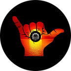 Shaka Hang Ten Beach Sunset Black Spare Tire Cover