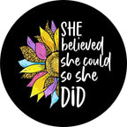 She Believed She Could Black Spare Tire Cover
