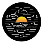 Simple Bright Sunset On The Water Spare Tire Cover