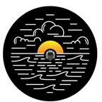 Simple Bright Sunset On The Water Spare Tire Cover