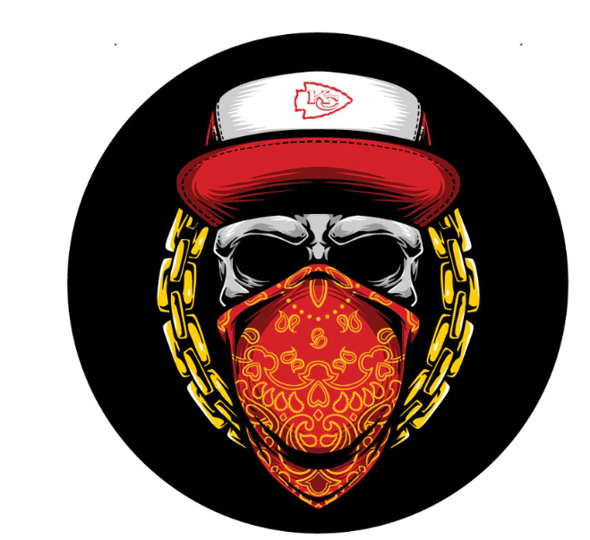 Skull Bandana & Hat City Spare Tire Cover