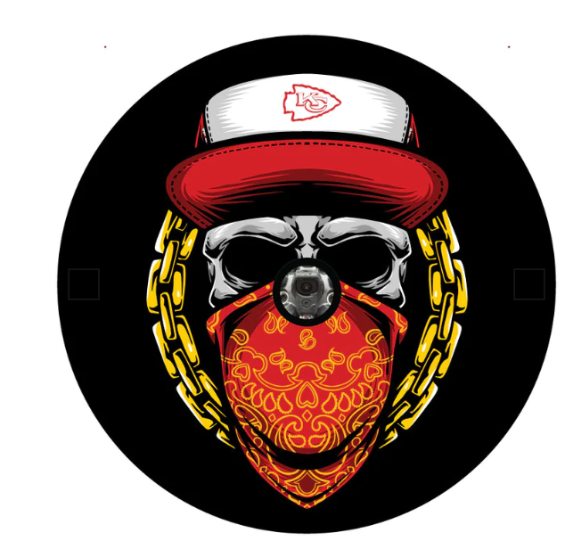 Skull Bandana & Hat City Spare Tire Cover