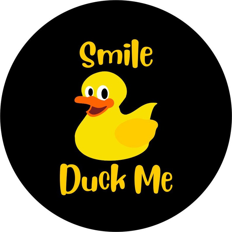 Smile Duck Me Black Spare Tire Cover