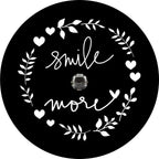 Smile More Flower Black Spare Tire Cover