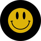 Smiley Face Black Spare Tire Cover