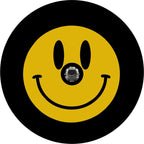 Smiley Face Black Spare Tire Cover