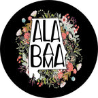 State Of Alabama Outline Flowers Spare Tire Cover
