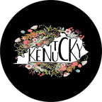 State Of Kentucky Outline Flowers Spare Tire Cover