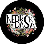State Of Nebraska Outline Flowers Spare Tire Cover