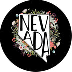 State Of Nevada Outline Flowers Spare Tire Cover