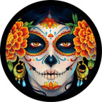 Sugar Skull Flower Spare Tire Cover
