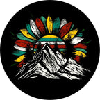 Sunflower On The Mountain Colorful Spare Tire Cover