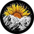 Sunflower Sunset On The Mountain Spare Tire Cover