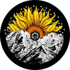 Sunflower Sunset On The Mountain Spare Tire Cover