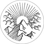 Sunrise On The Mountain White Spare Tire Cover