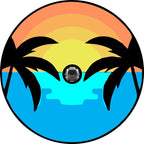 Sunset On The Water Black Spare Tire Cover