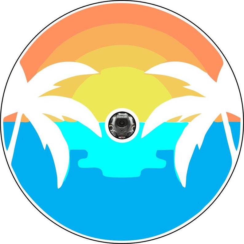 Sunset On The Water White Spare Tire Cover