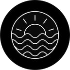 Sunset Ripples Black Spare Tire Cover