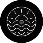 Sunset Ripples Black Spare Tire Cover