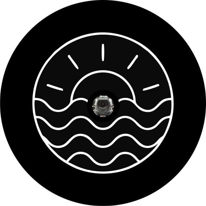 Sunset Ripples Black Spare Tire Cover