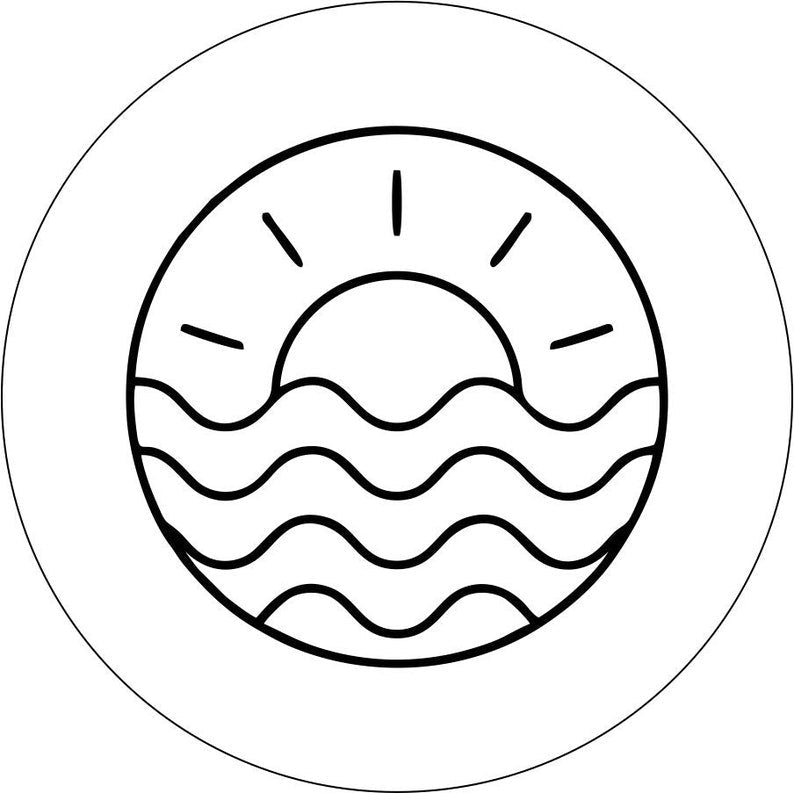 Sunset Ripples White Spare Tire Cover