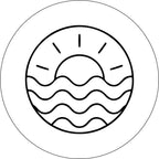 Sunset Ripples White Spare Tire Cover