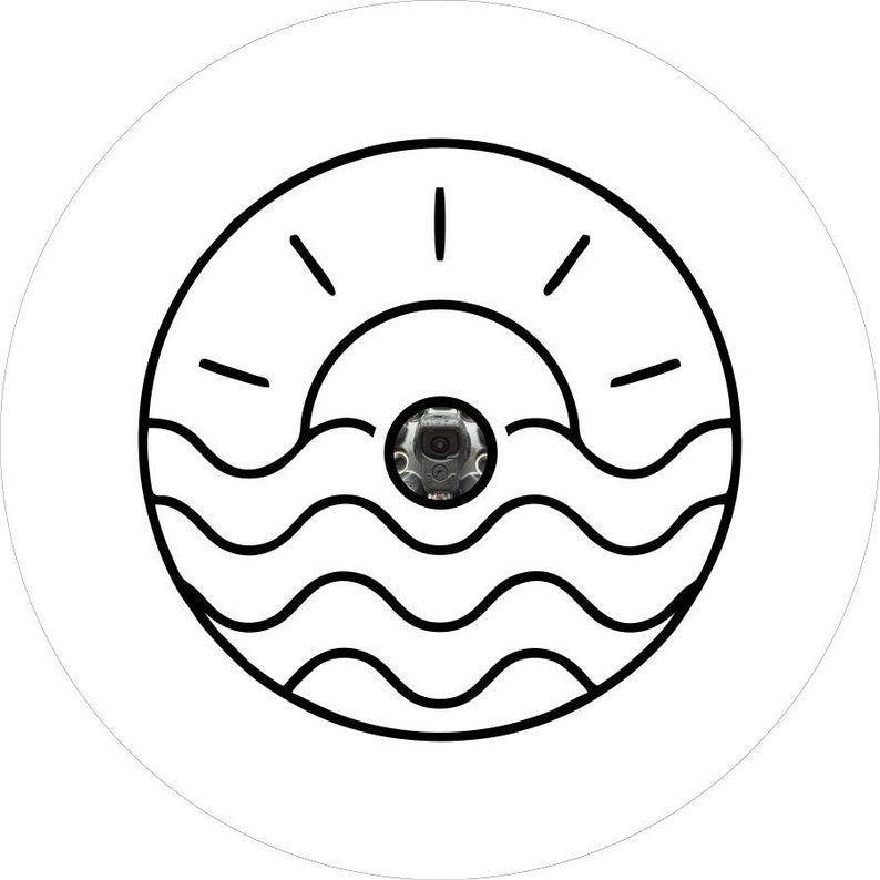 Sunset Ripples White Spare Tire Cover