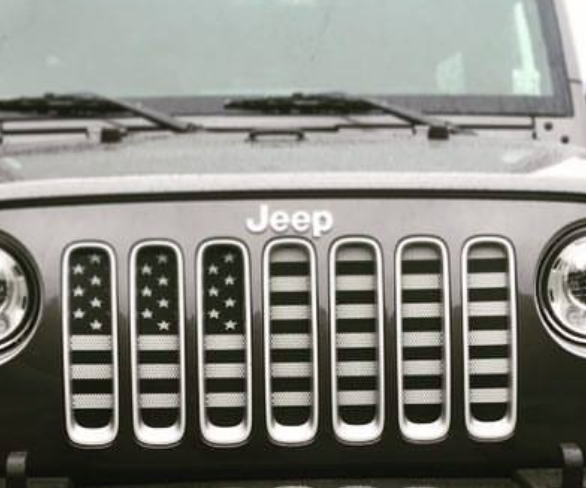 Black and White American Flag Grille Insert
