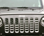 Black and White American Flag Grille Insert