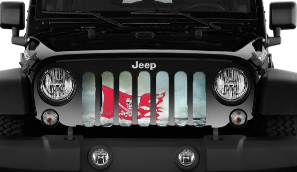 ARGH!!!! Red Pirate Flag Grille Insert