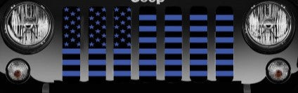Black and Blue American Flag Grille Insert