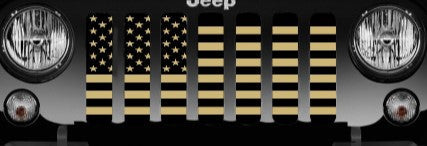 Black and Gold American Flag Grille Insert
