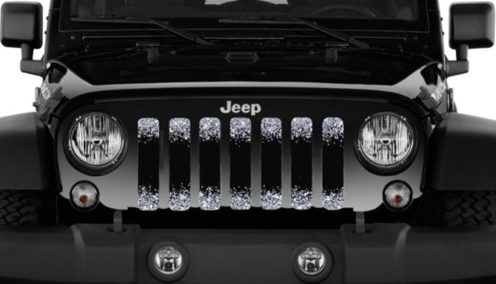 Black and Silver Fleck Print Grille Insert