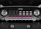 Black and White Fight Like a Girl Pink Line Grille Insert