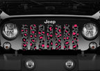 Gray and Pink Leopard Print Grille Insert