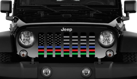 Hold the Line Back the Blue, Red, Green Grille Insert