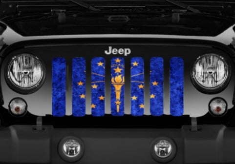 Indiana Grunge State Flag Grille Insert