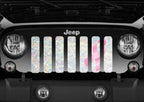 Iridescent White Pink Ribbon Grille Insert