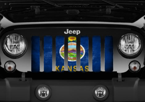 Kansas Grunge State Flag Grille Insert