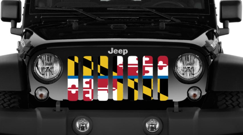 Maryland Back The Blue Flag Grille Insert