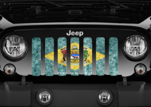 Delaware Grunge State Flag Grille Insert