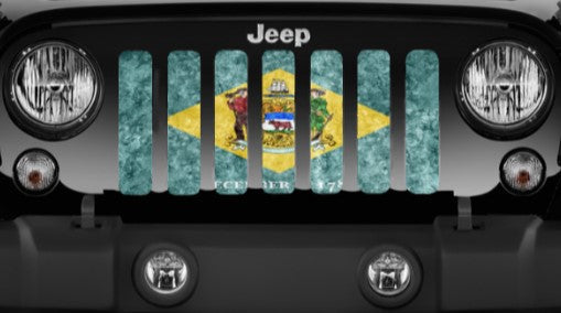 Delaware Grunge State Flag Grille Insert
